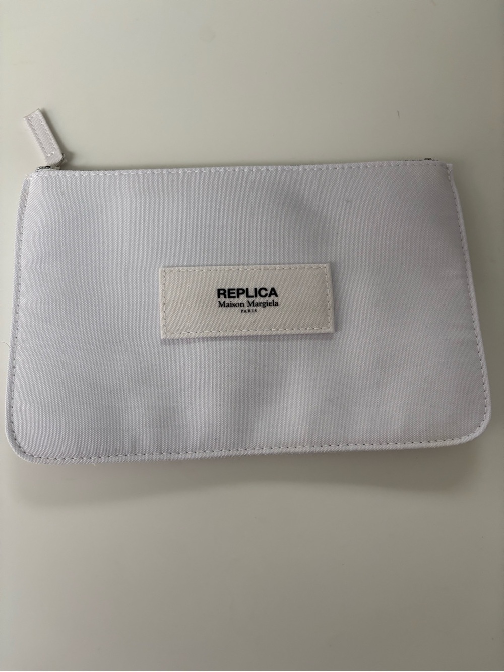 Maison Martin Margiela Replica White Canvas Zip Pouch Makeup / Jewelry bag NWOT